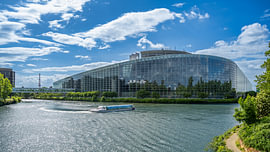 Een blik op het Europees Parlement in Straatsburg, Frankrijk