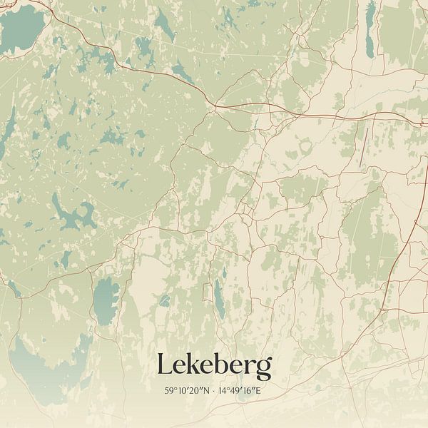 Vintage map of Lekeberg, Sweden. by Prints of Place