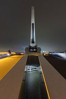 Dordrecht - Prince Claus Bridge with cyclist at night