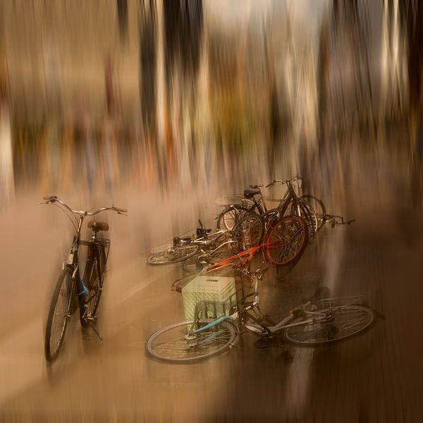 Bicycles on the street by Bart van Dam