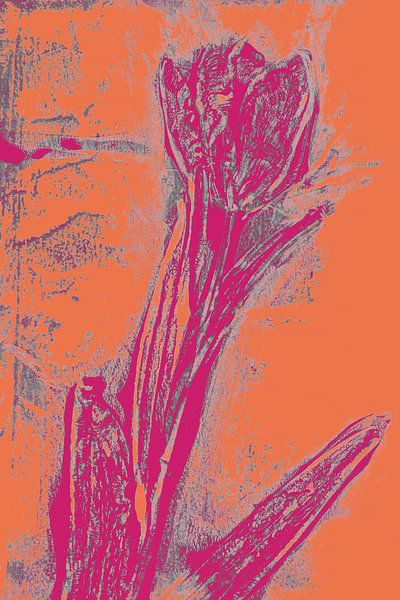 Modern botanical art. Boho flower in bright colors no. 1 by Dina Dankers
