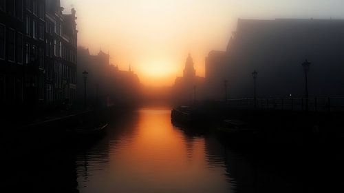 Amsterdam in the fog