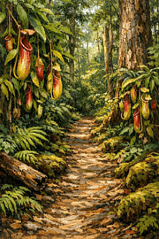 Waldweg der Kannenpflanzen – Lore-Lindu-Nationalpark, Zentral-Sulawesi, Indonesien von Vínculae