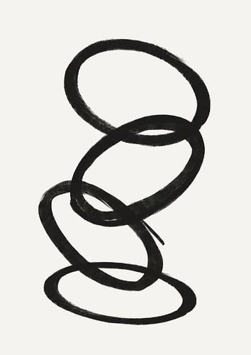 Abstrakte Malerei mit Tinte und Farbstreifen 5