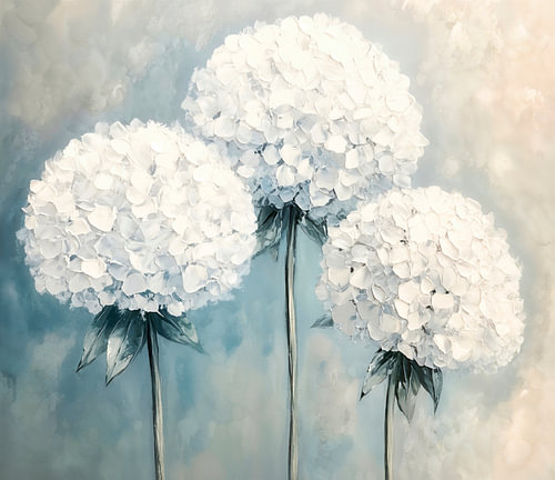Délicates nuances d'hortensia blanc