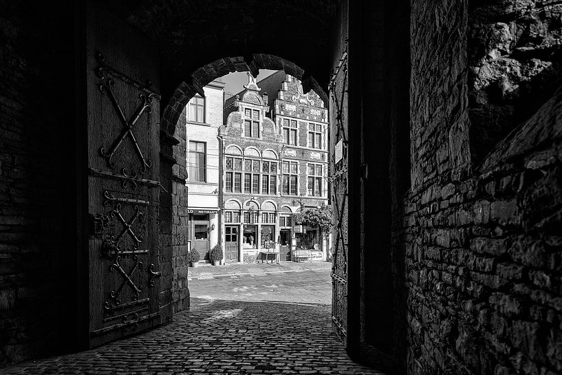 The gate of Gravensteen castle in Ghent. by Don Fonzarelli