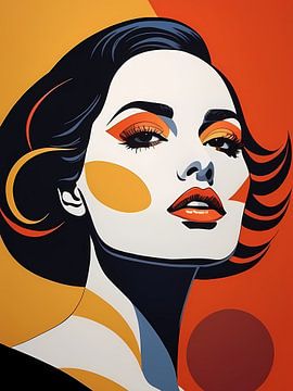 Pop Art Vrouwenportret Abstract Geometrische Kunst
