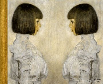 Gustav Klimt - Zwillinge mit Goldverzierung von Digital Art Studio