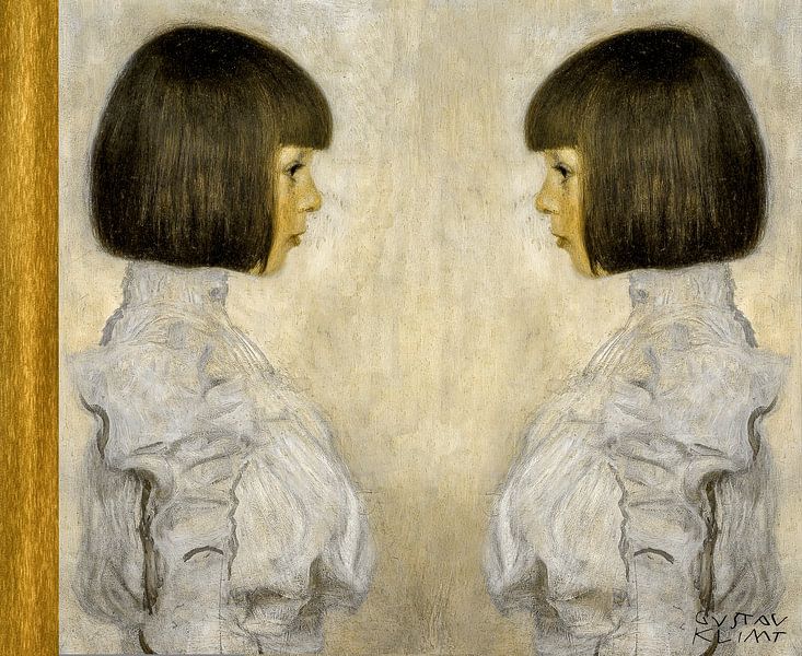 Gustav Klimt - Twins with gold piping by Digital Art Studio