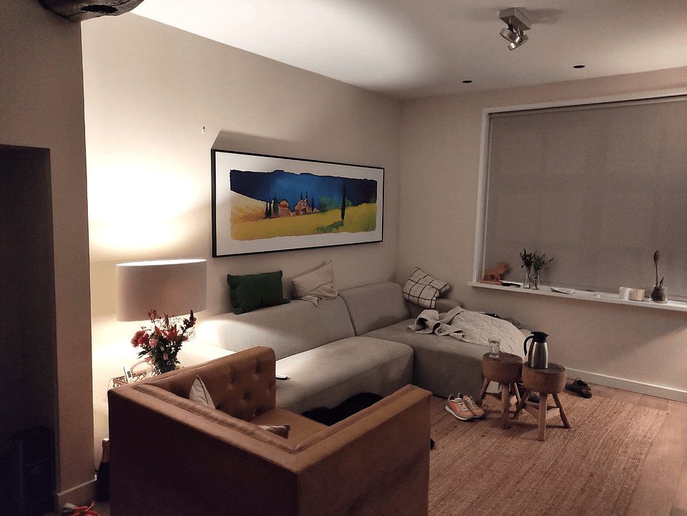 Toskanische Landschaft | Aquarellmalerei | Weißer Rahmenrand von WatercolorWall