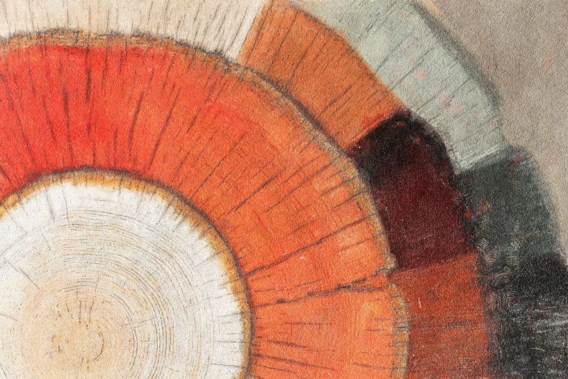 Geschichtete Jahresringe in Rot und Orange von Whale & Sons