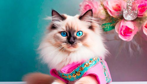 Schattige kat met jurk