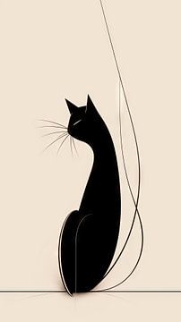 Katze Zeichnung Minimalist von Preet Lambon