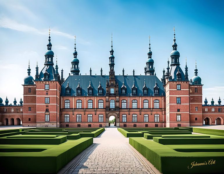 Kasteel droomlandschap - Kasteel Frederiksborg, Denemarken 2 van Johannas Art Creations