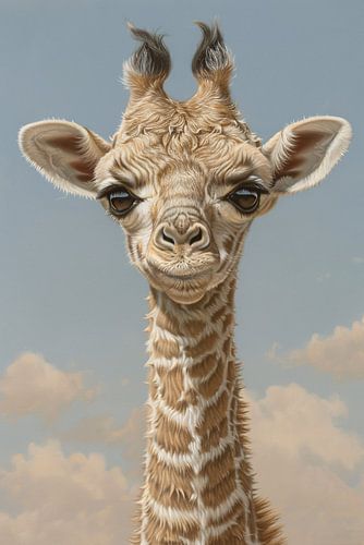 Adorable portrait d'une jeune girafe