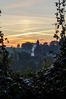 Kasteel Beusdael in de ochtend voor zonsopkomst