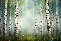 Birch forest in spring