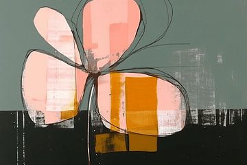 Illustration d'une fleur abstraite aux couleurs pastel sur Studio Allee