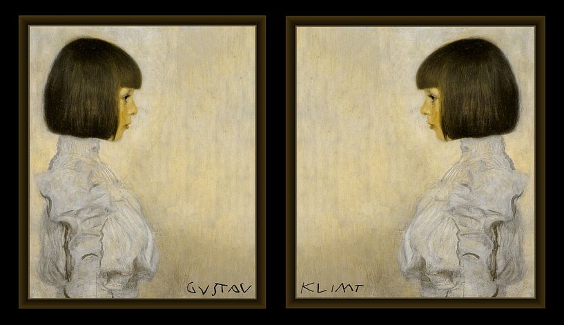 Nichtje van Gustav Klimt ingelijst van Digital Art Studio