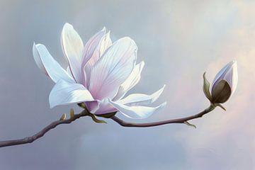Magnolia bloesem van Poster Art Shop