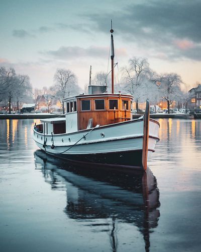 Ship in the city harbour
