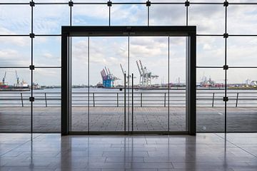 Het venster naar de haven - Mooi Hamburg van Rolf Schnepp