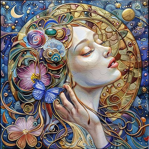 woman in mosaic style