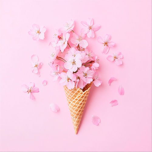 Flower magic ice cream cone