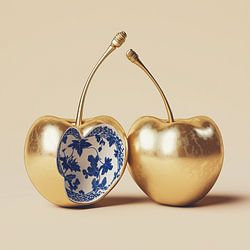 Cueillette des cerises en bleu de Delft