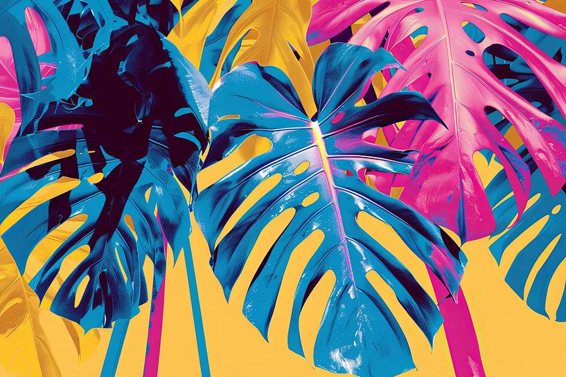 Abstracte Monstera van Poster Art Shop