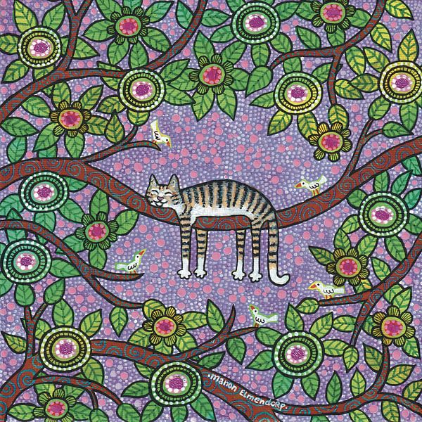 Sleeoy Cat with Curious Watchers by Manon Elmendorp