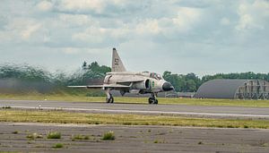 Start der Saab Viggen der schwedischen Luftwaffe Historischer Flug.