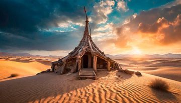Lost Places Wüste mit Gebäude von Mustafa Kurnaz