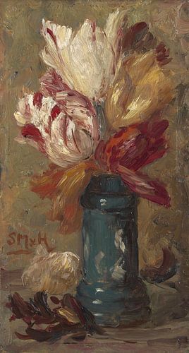 Tulpen in een groene Albarello, Sientje Mesdag - van Houten