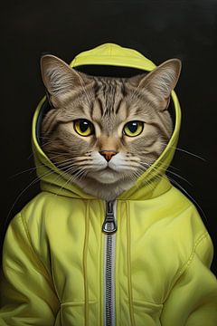 Cat in hoodie by Wall Wonder