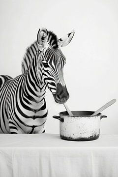 Zebra keuken van Poster Art Shop