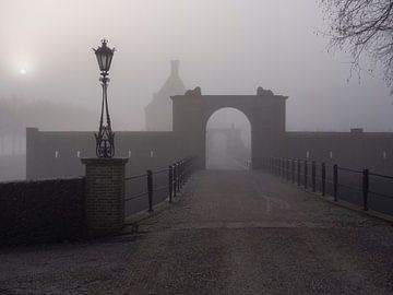Oprijlaan van Kasteel Amerongen in de mist van Robin Jongerden
