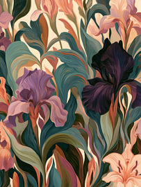 Moody Iris Flower Garden by IamHomeStudio