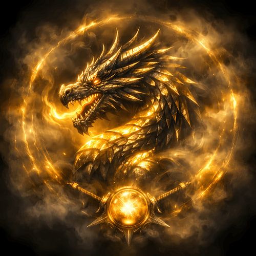 Goldener Drachenwächter des Feuerrunds