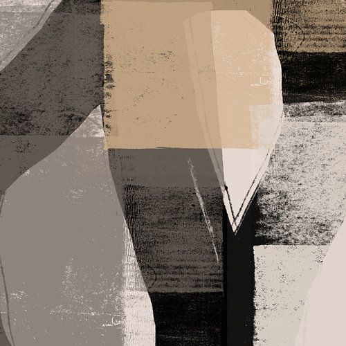 Scandinavische wabi-sabi. Minimalistisch abstract in neutrale kleuren nr. 5