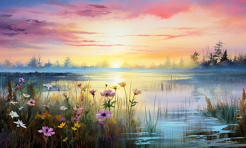 paysage aux couleurs douces