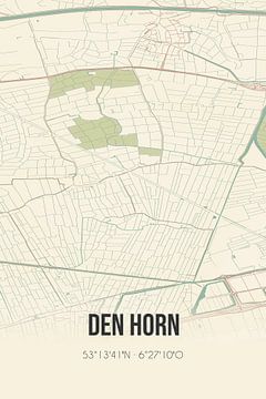 Vintage landkaart van Den Horn (Groningen) van Rezona