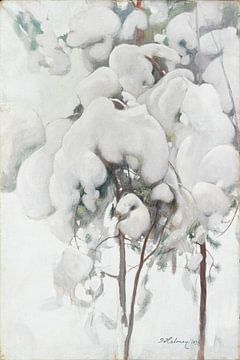 Jeunes plants de pins enneigés, 1899, Pekka Halonen