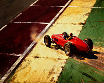 Vintage Ferrari Racing - Klassische Motorsport-Kunst