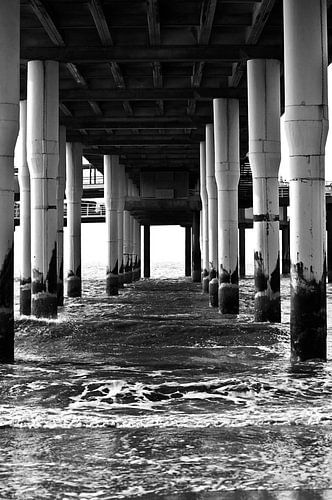 Photo en dessous de l'embarcadère de Scheveningen.