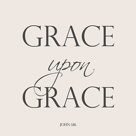 Grace upon Grace – Christelijke wanddecoratie in Ecru van Sandra Hazes