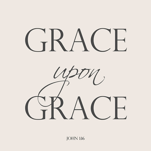 Grace upon Grace – Christian wall decoration in ecru