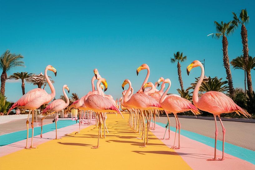Flamingos by Patricia Hofmeester