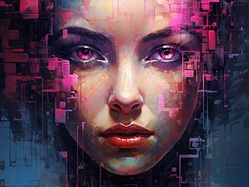 Abstraktes Porträt-Kunstwerk - Moderne Wanddekoration von SPEQ ART