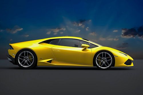 Lamborghini Huracan, gele Italiaanse Sportauto